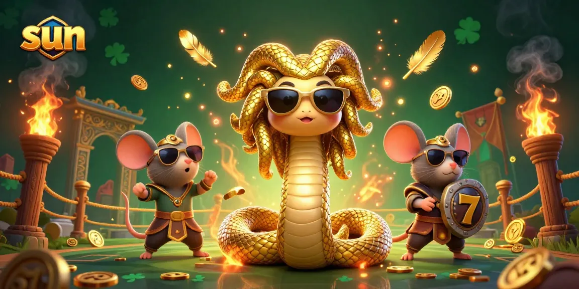 Unveil your luck at the sun-themed online casino with Medusa and a warrior mouse!