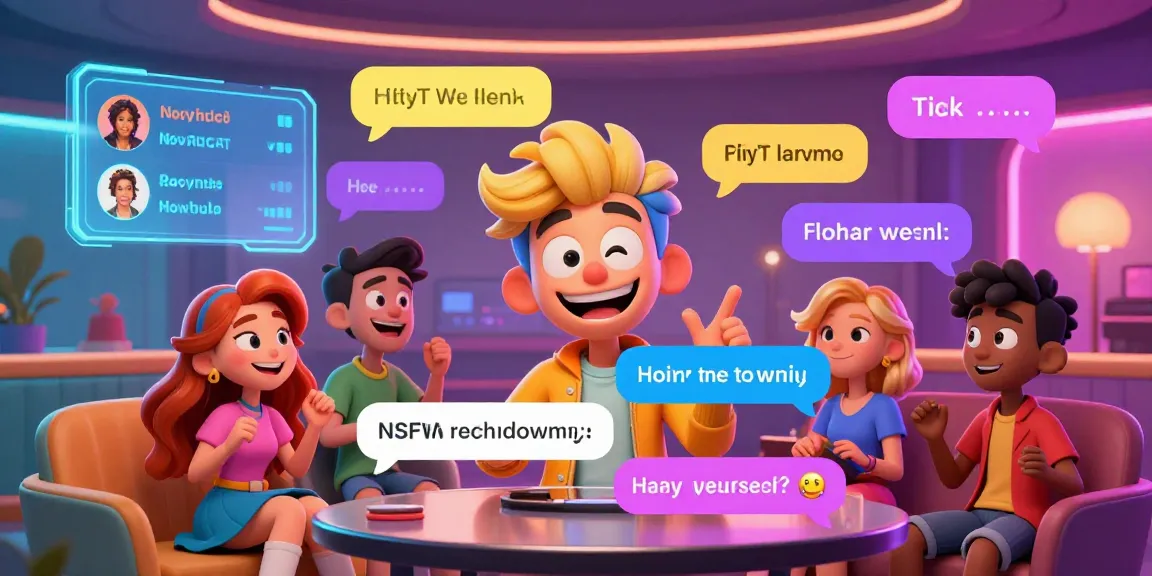 Engaging NSFW chat scene with animated characters and vibrant colors showcasing interactive messaging.