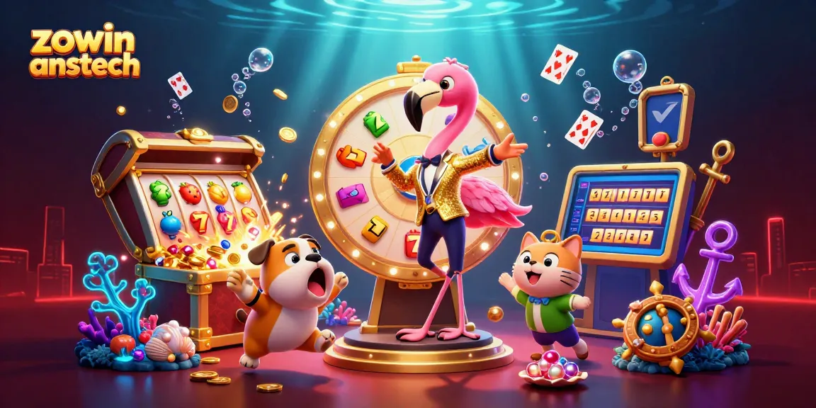 Spin the prize wheel with zowin anstech at this lively casino scene packed with excitement!
