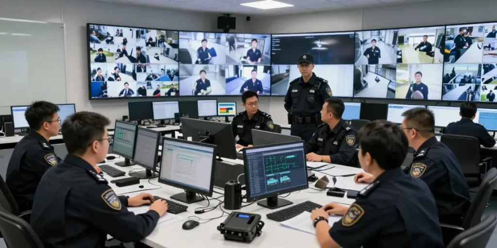 Trusted Security Services with a professional team in a modern command center.