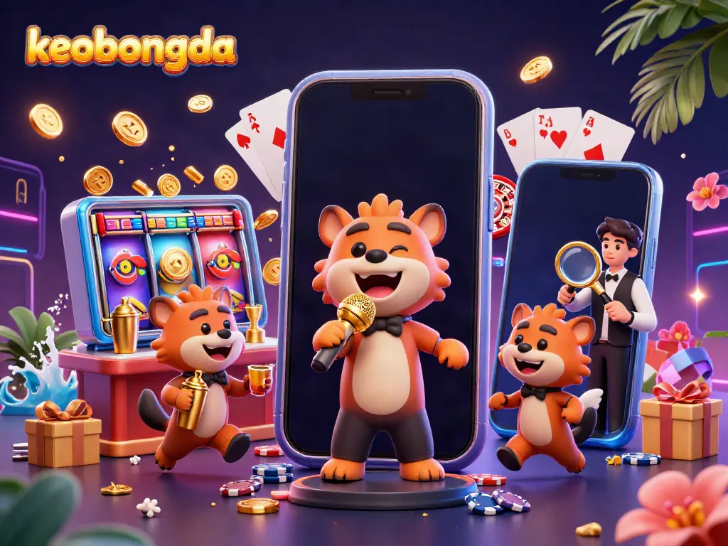 Engage in laughter at keobongda while hyenas perform comedy in a vibrant casino scene.