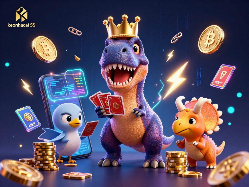 Engage with keonhacai 55 through a vibrant 3D casino scene full of dynamic gaming excitement.