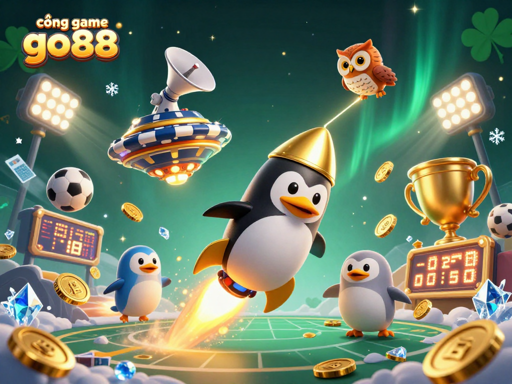 Engage in thrilling games at cổng game go88 amidst 3D action-packed illustrations of gambling excitement.