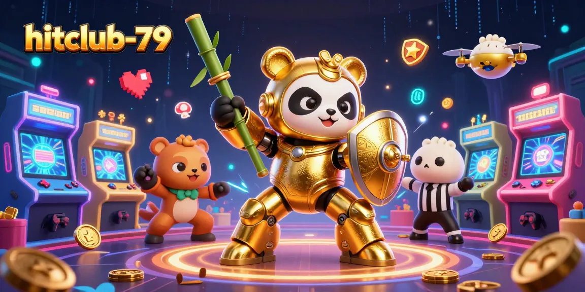 Experience thrilling gameplay at hitclub-79 with a vibrant 3D casino illustration showcasing exciting game elements.