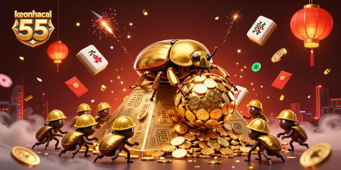 Play and win at keonhacai 55 with an engaging illustration showcasing vibrant casino symbols.