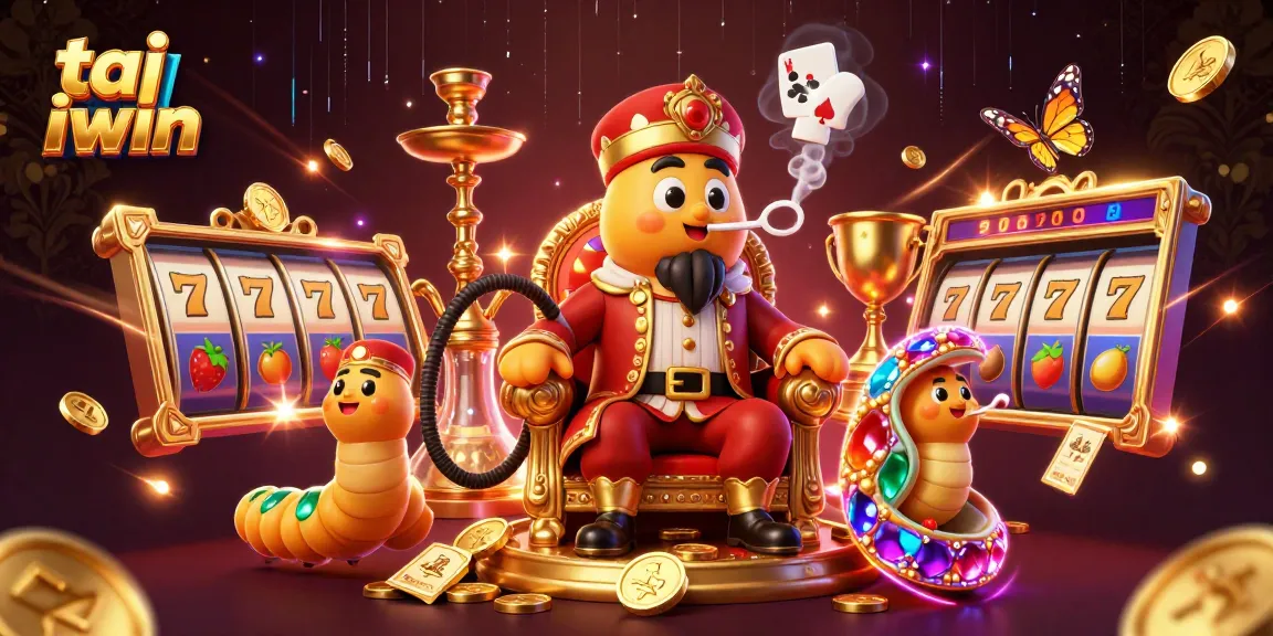 Engage with the vibrant tai iwin casino scene featuring a unique caterpillar character and dynamic slot elements.