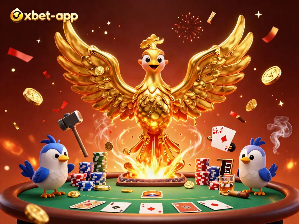 Experience winning thrills at oxbet-app with a golden phoenix and epic poker elements.